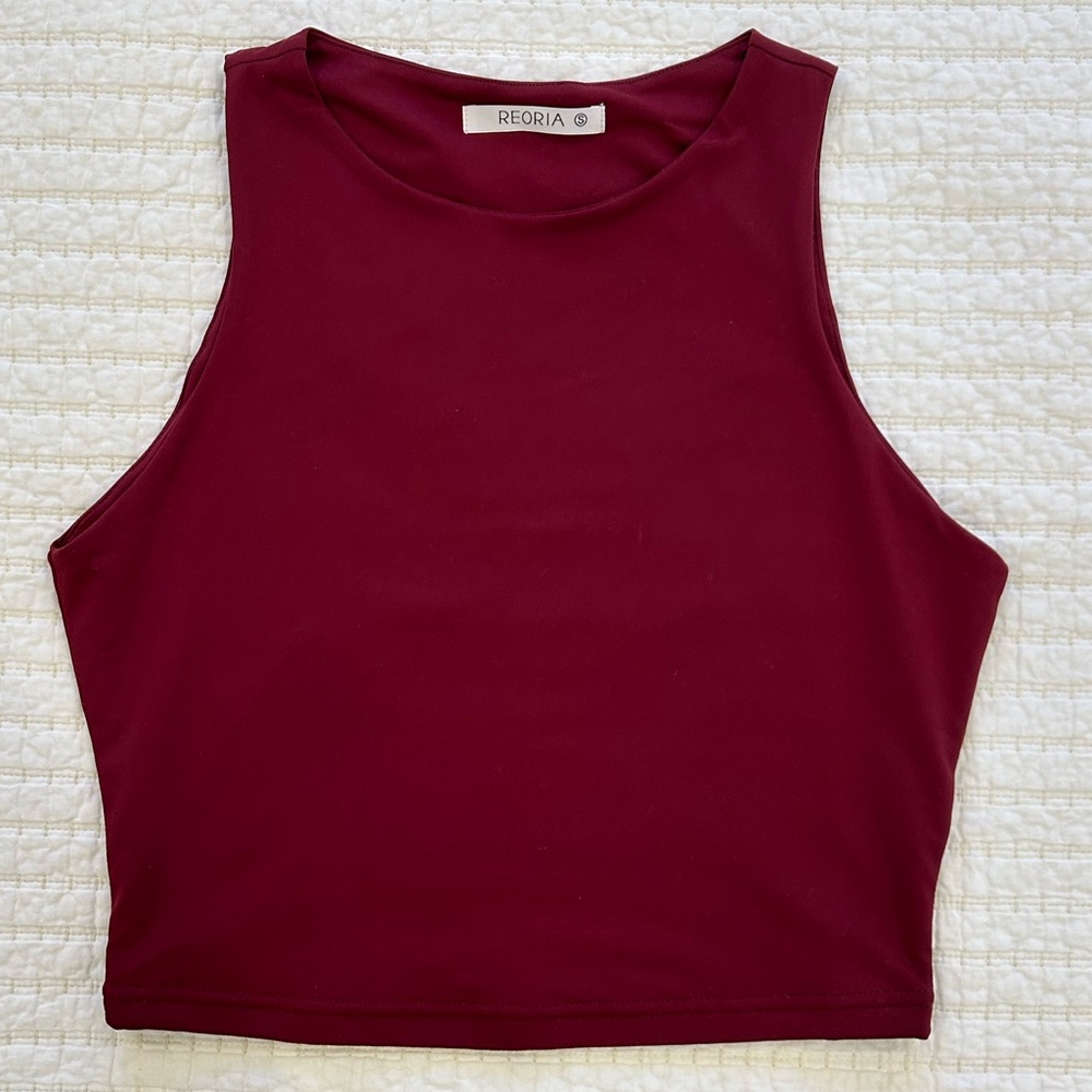Reoria Burgundy Crop Top